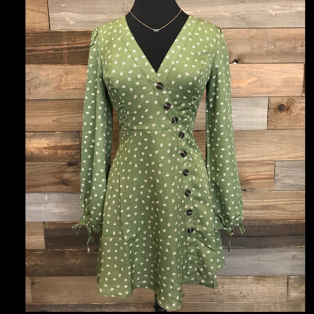 Olive Printed Dress